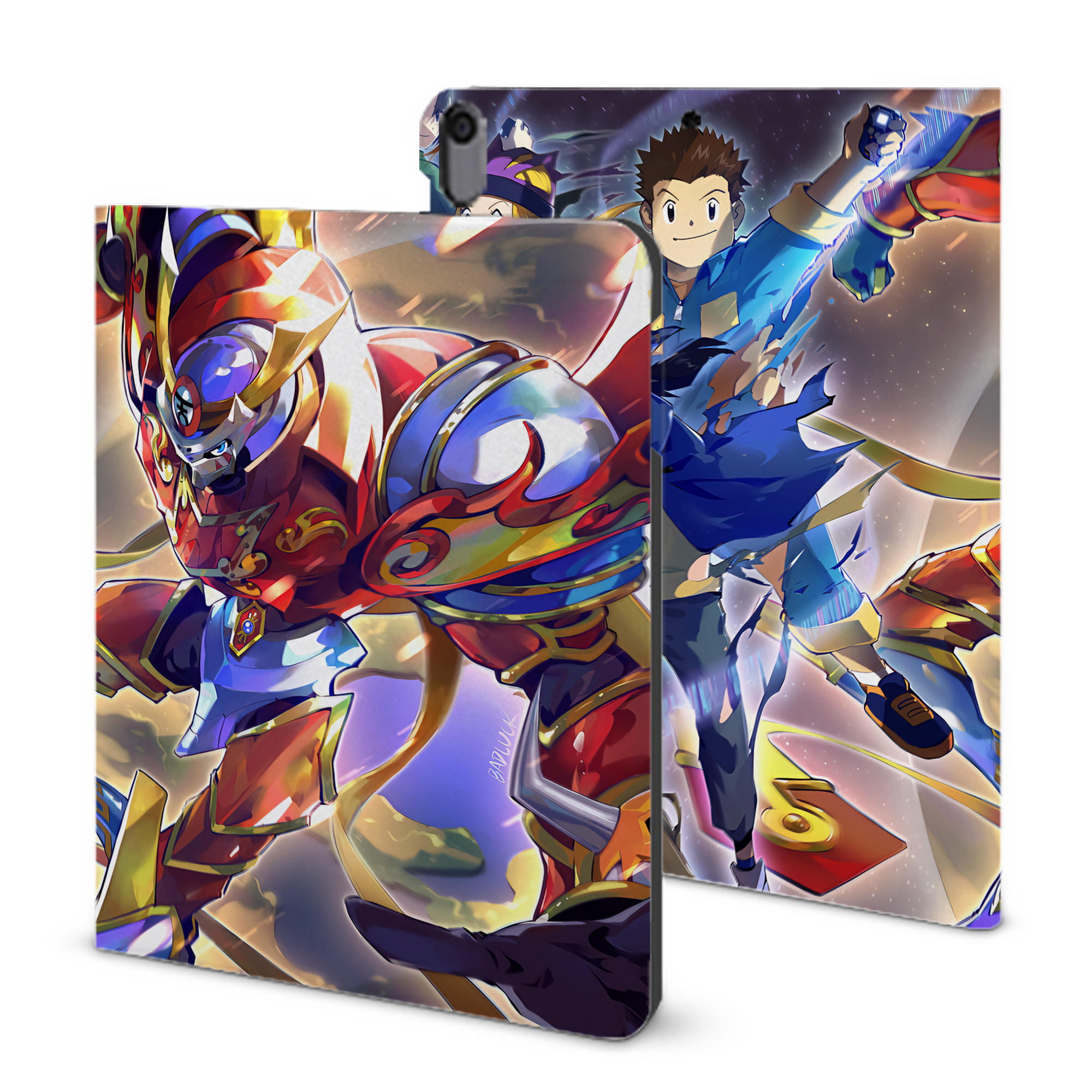 （画像用） Digimon デジタルモンスター/デジモン IPad ケース ブック型 PUレザー TPU 耐衝撃 軽量 薄型 ペン収納なし 全面保護 IPad 各モデル対応